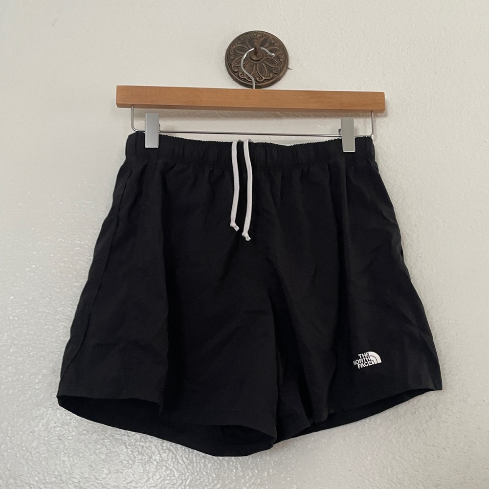 The North Face Circular Design Black Athletic Shorts Womens Small Drawstring